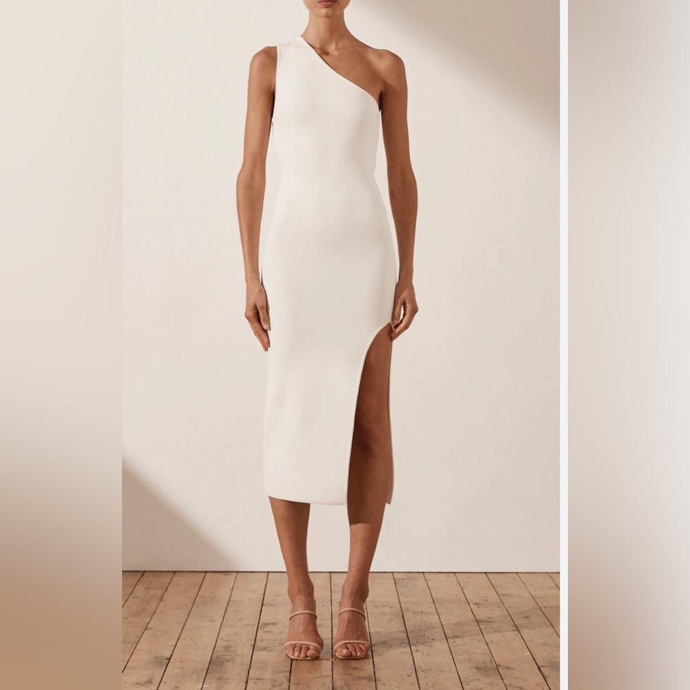 Shona Joy One Shoulder White Dress
